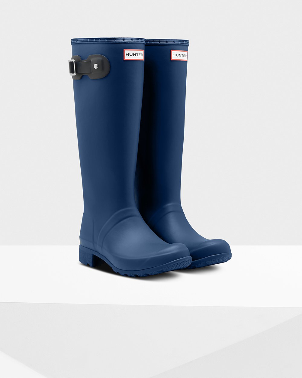 Womens Tall Rain Boots - Hunter Original Tour Foldable (26BADTLSF) - Navy